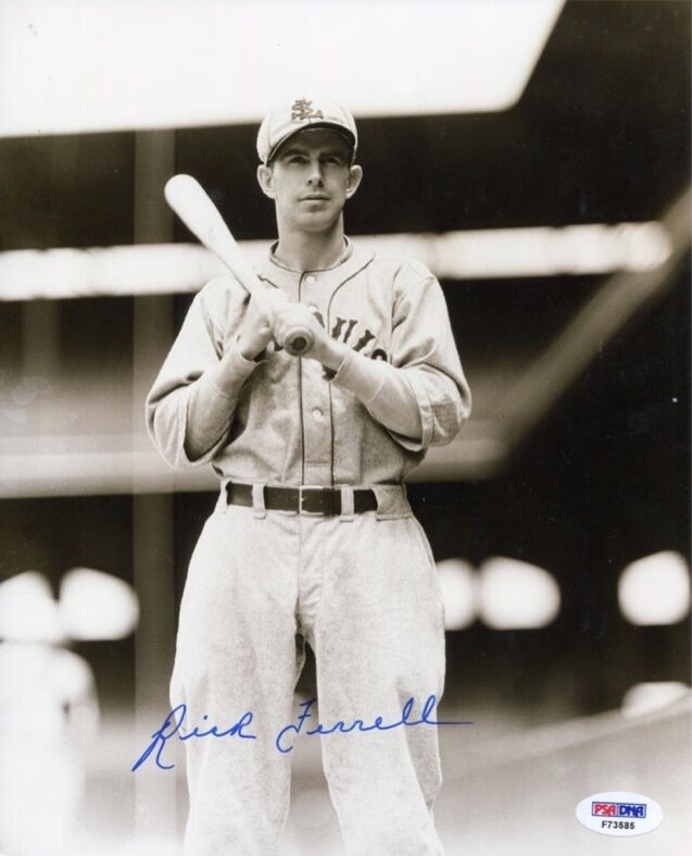 Rick Ferrell 8X10 Sepia Auto Batting Pose PSA/DNA