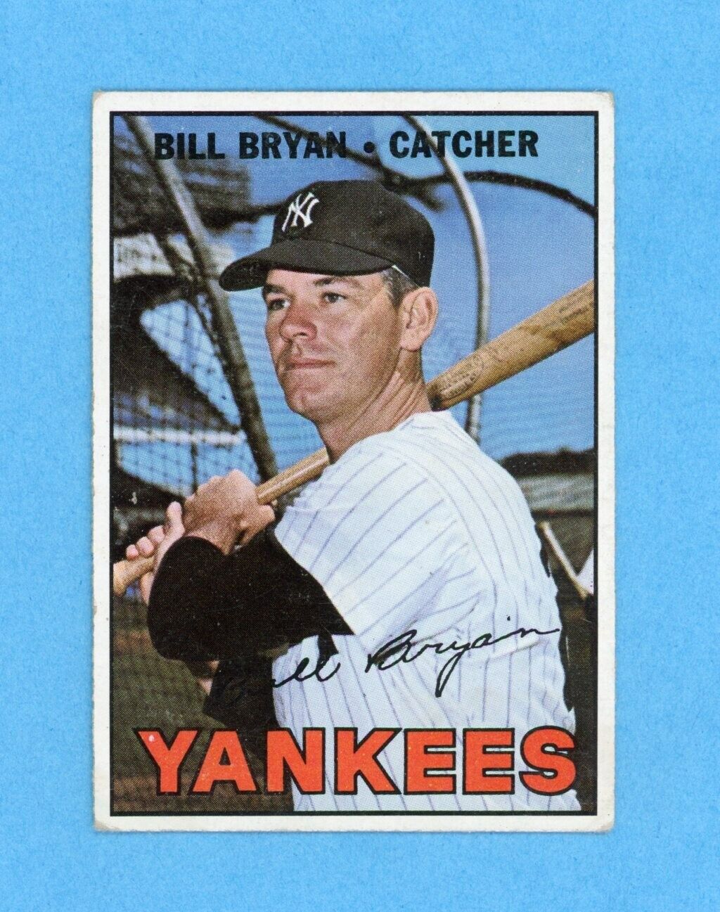 1967 Topps #601 Bill Bryan New York Yankees High Number Baseball Card Vg/Ex