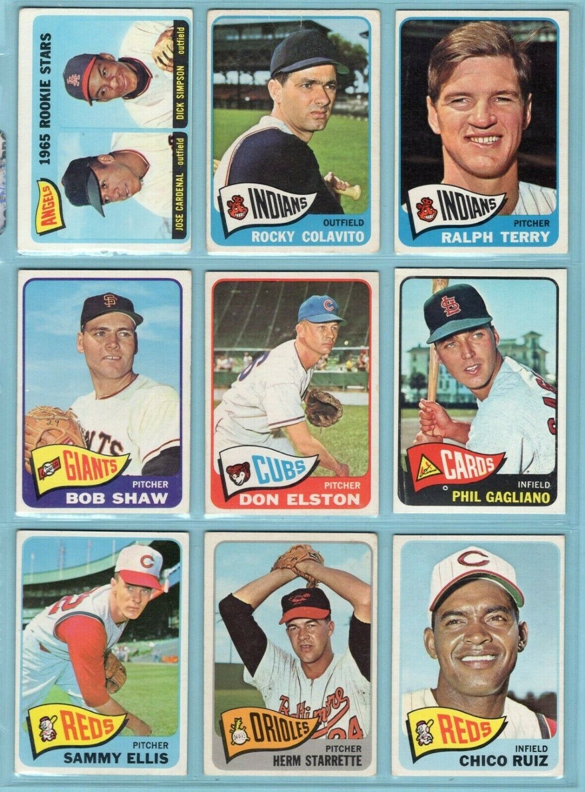 1965 Topps Lot of 12 Different Baseball Cards Low Grade - VG+    