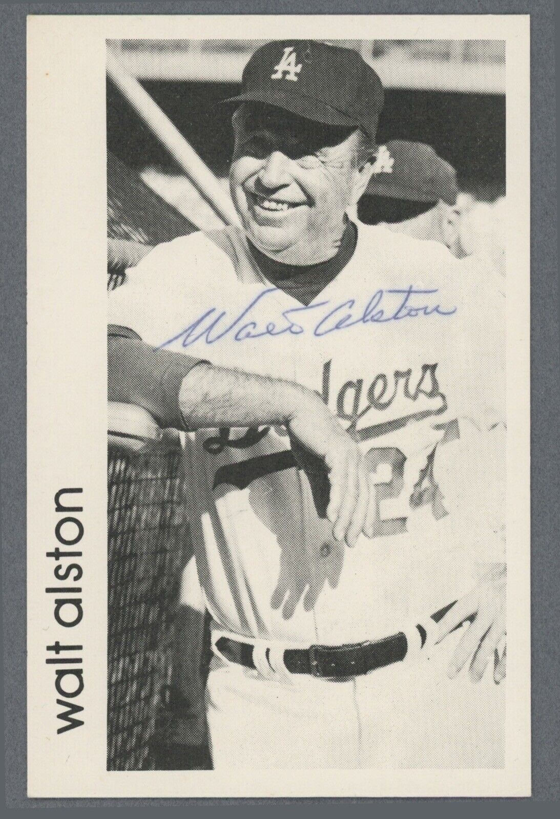 Walt Alston Signed Postcard • Auto with B&E Hologram