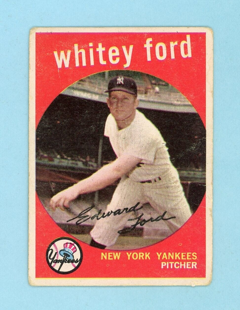 1959 Topps #430 Whitey Ford New York Yankees Baseball Card Low Grade