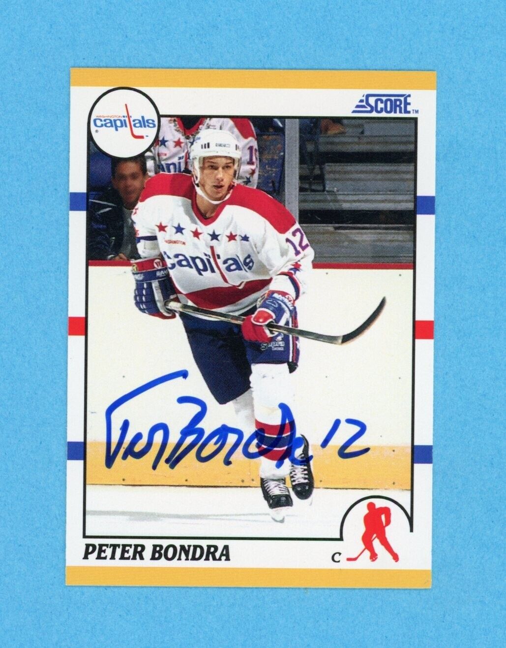 Peter Bondra Wash Capitals 1990-91 Score #71T Autographed Rookie Hockey Card