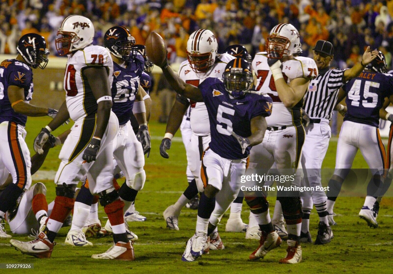 2004 Marquis Weeks #5 Virginia Cavs DUAL SIGNED GAME USED Nike Football Cleats