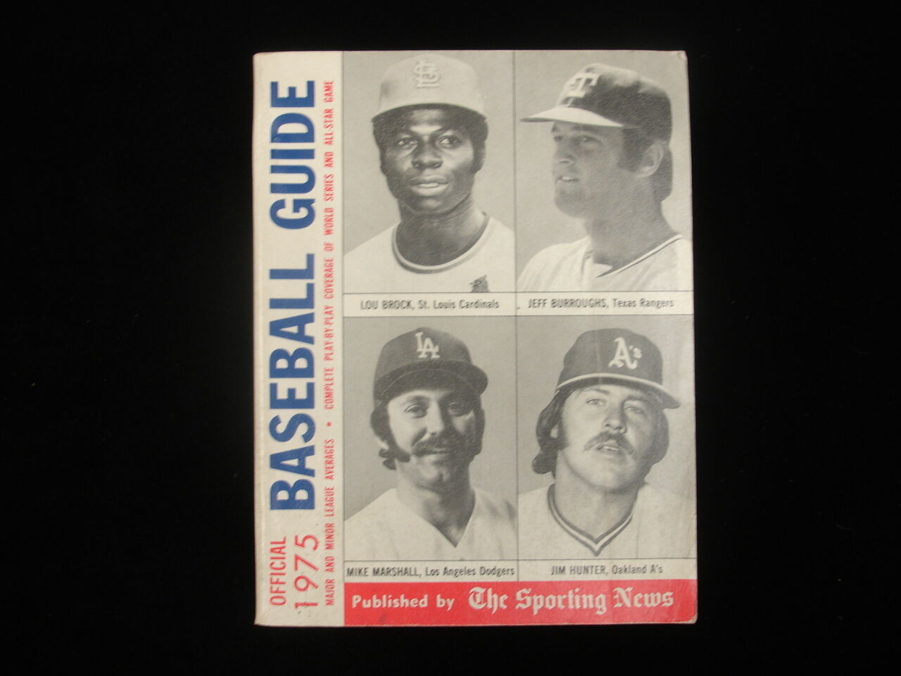 1975 Official TSN Baseball Guide - Brock/Burroughs/Marshall/Hunter Cover