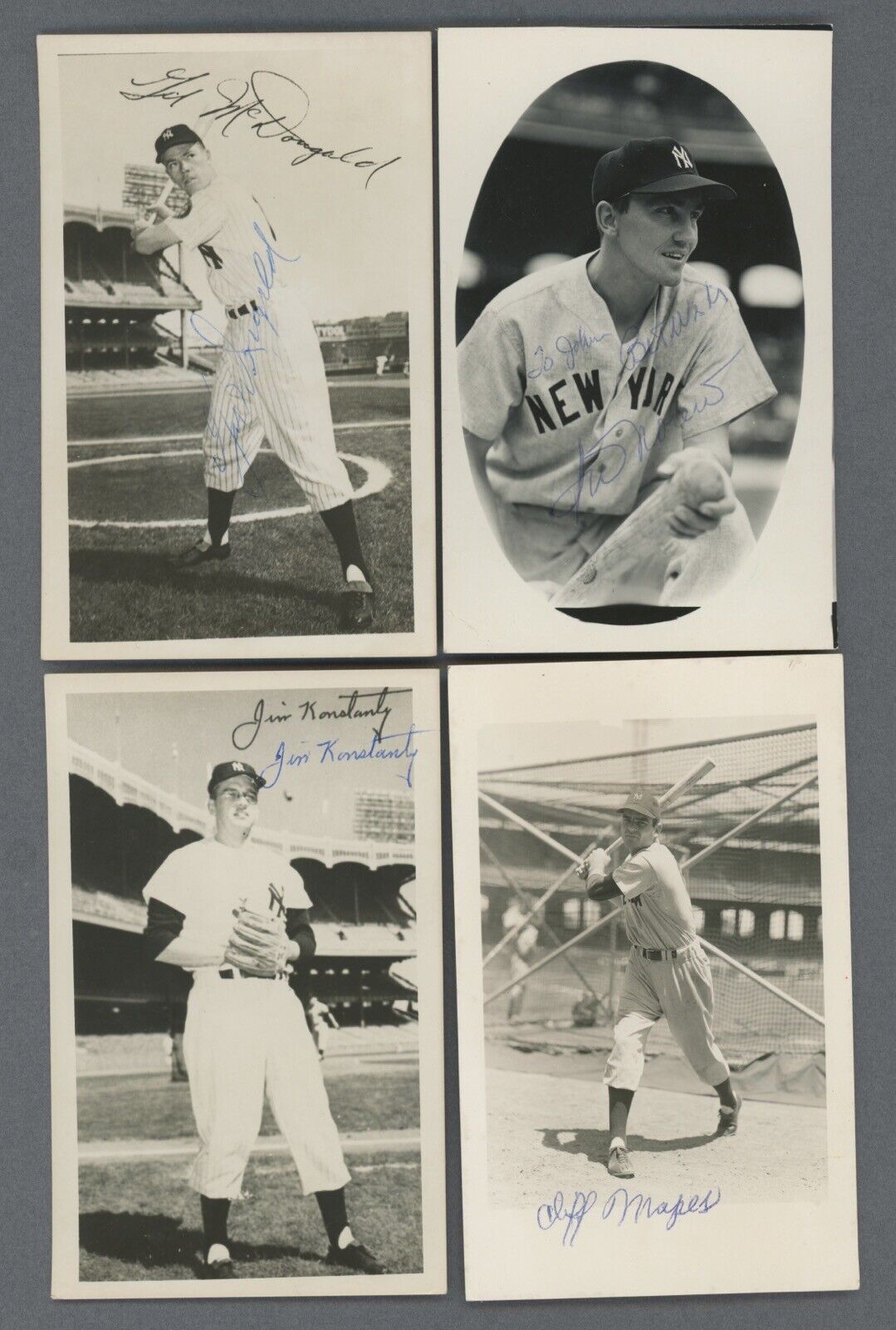 Lot of 27 NY Yankees Signed Rowe Postcards • only 1 dupe • with B&E Holograms