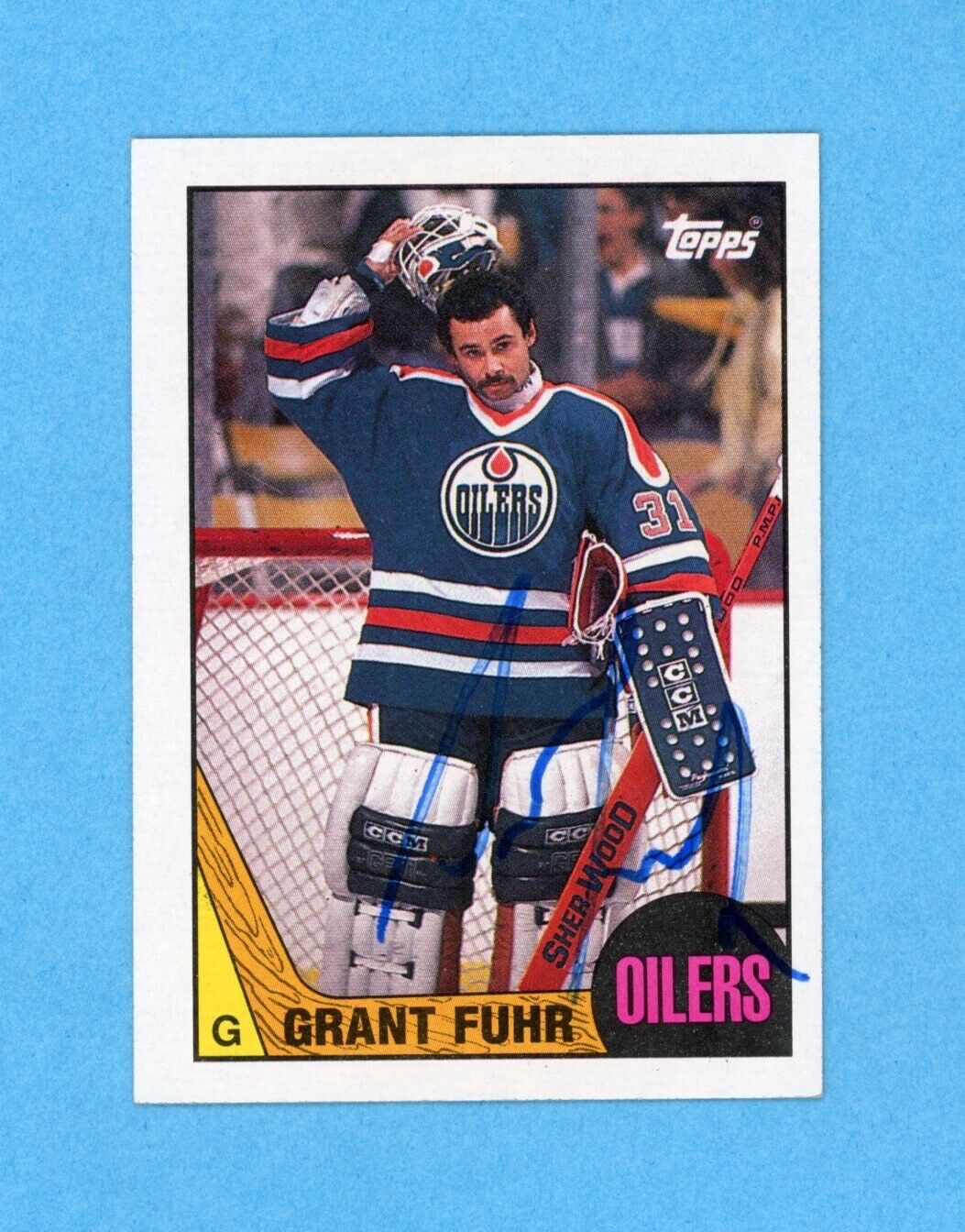 Grant Fuhr Signed 1987 Topps Card #178 • Auto w B&E Hologram