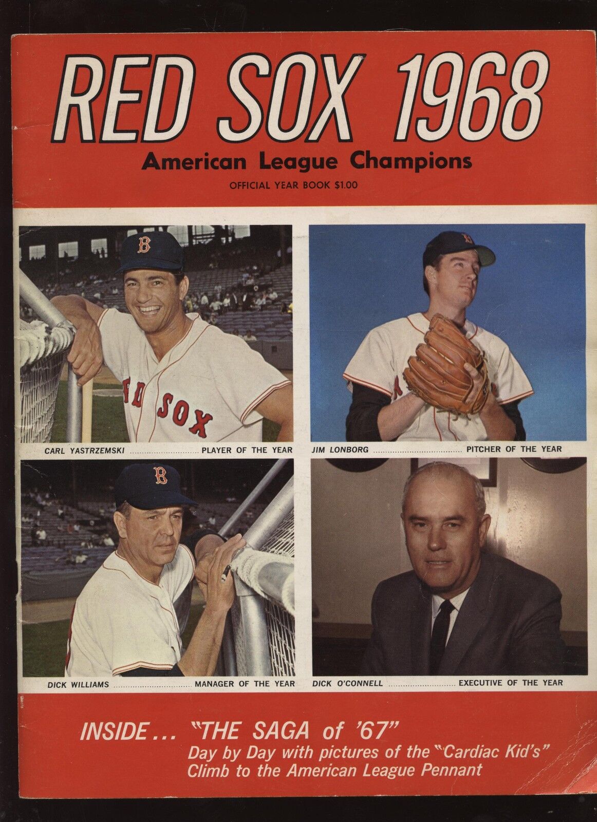 1968 Boston Red Sox Yearbook VGEX