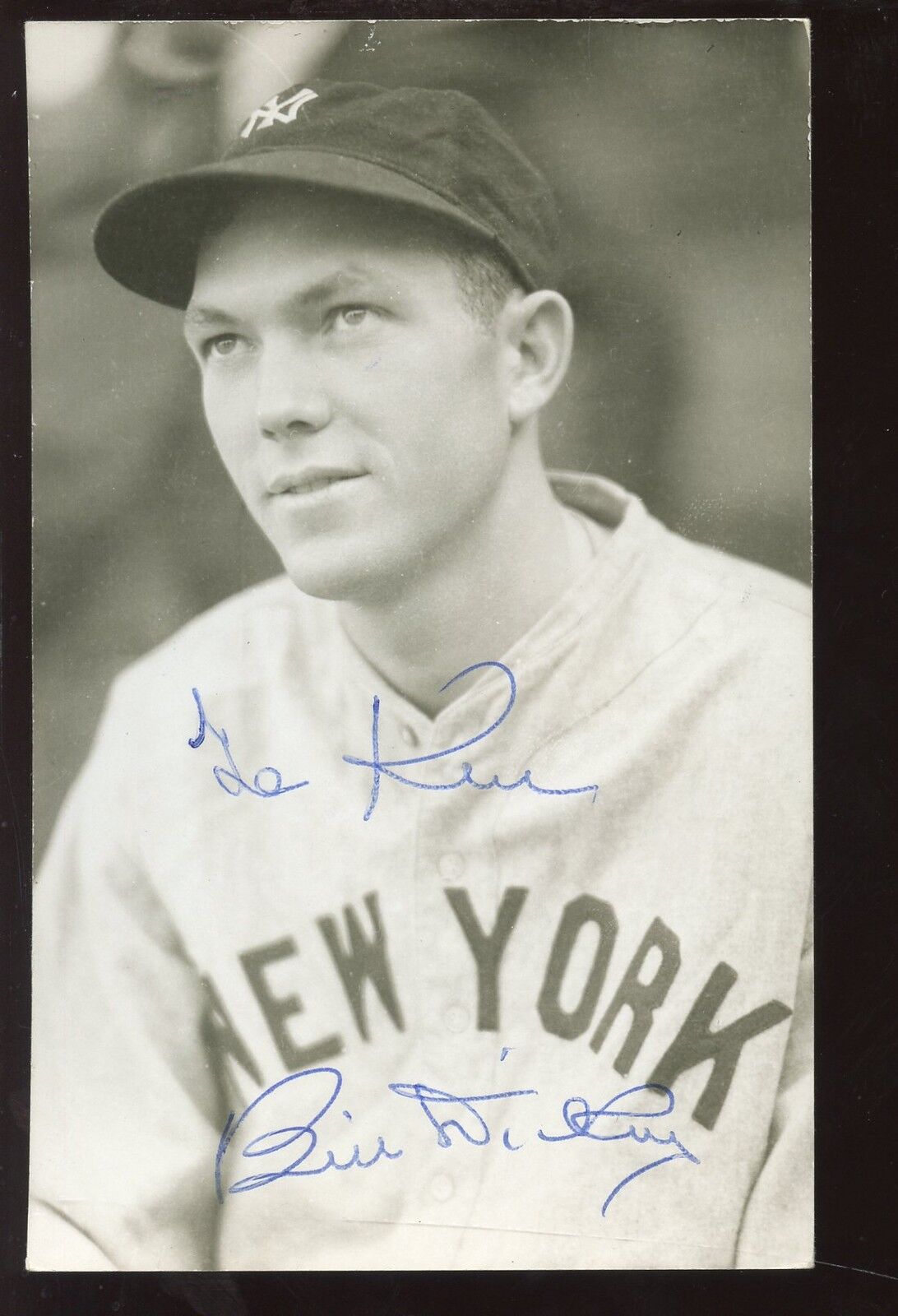 Bill Dickey New York Yankees HOFer SIGNED 3.5 x 5.5" Vintage Photo Postcard