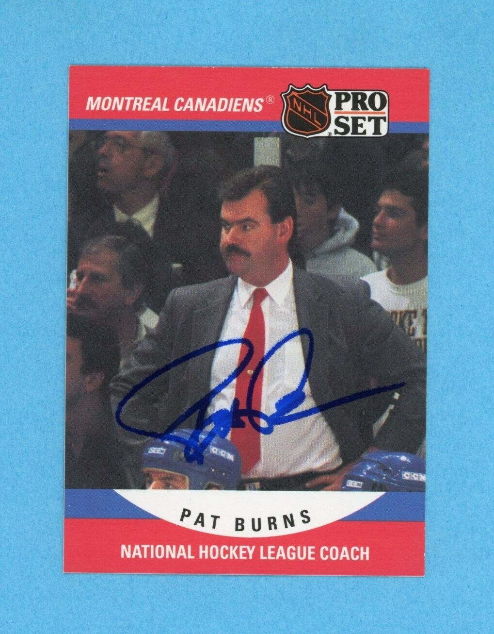 Pat Burns Montreal Canadiens 1990-91 NHL Pro Set #669 Autographed Hockey Card