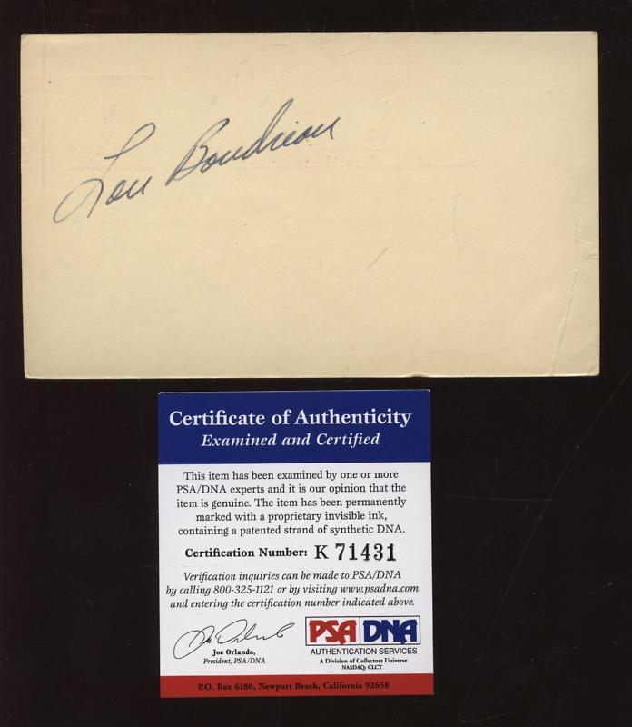 1956 Lou Boudreau Signed Government Postcard PSA