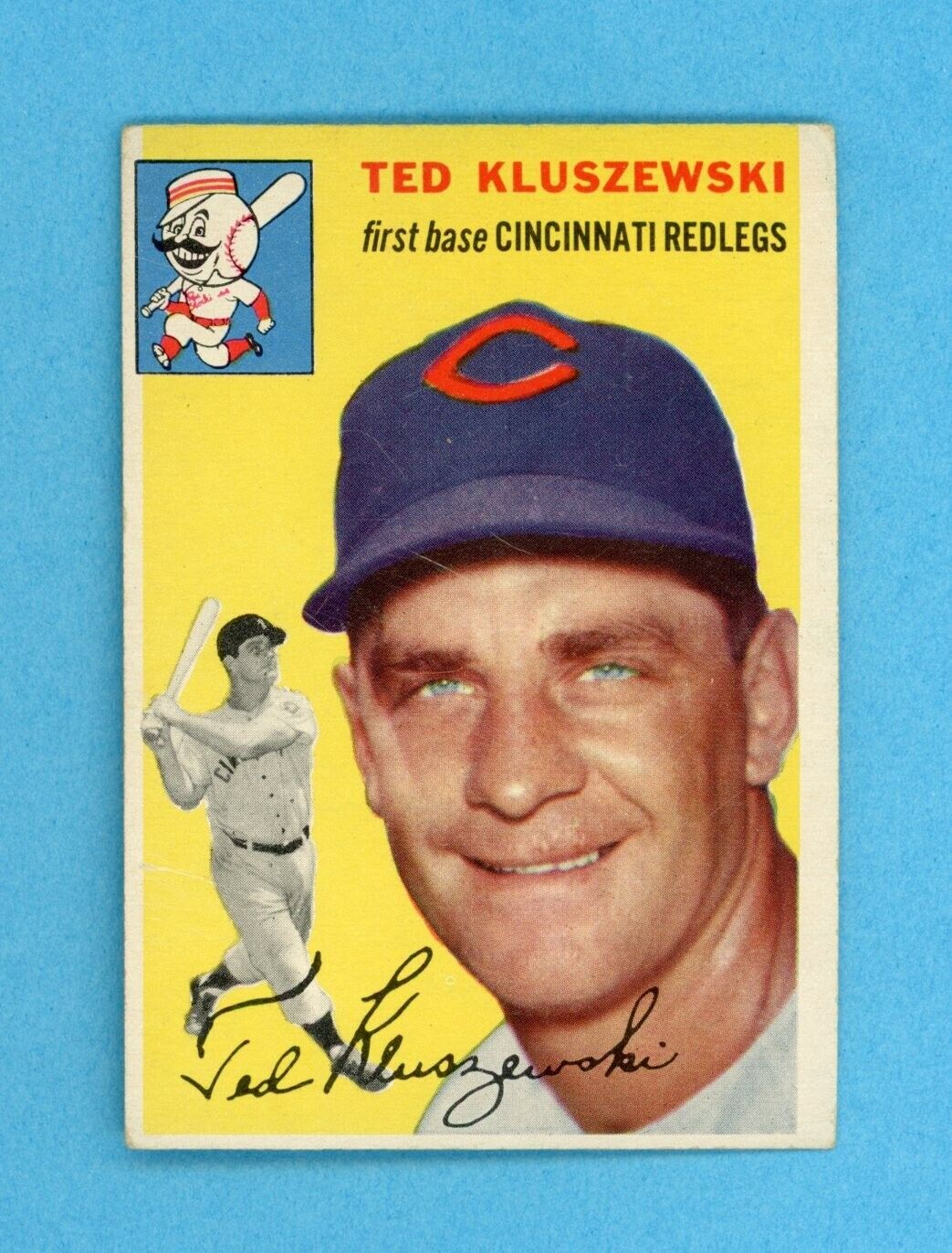 1954 Topps #7 Ted Kluszewski Cincinnati Redlegs Baseball Card EX app lht scr/wrk