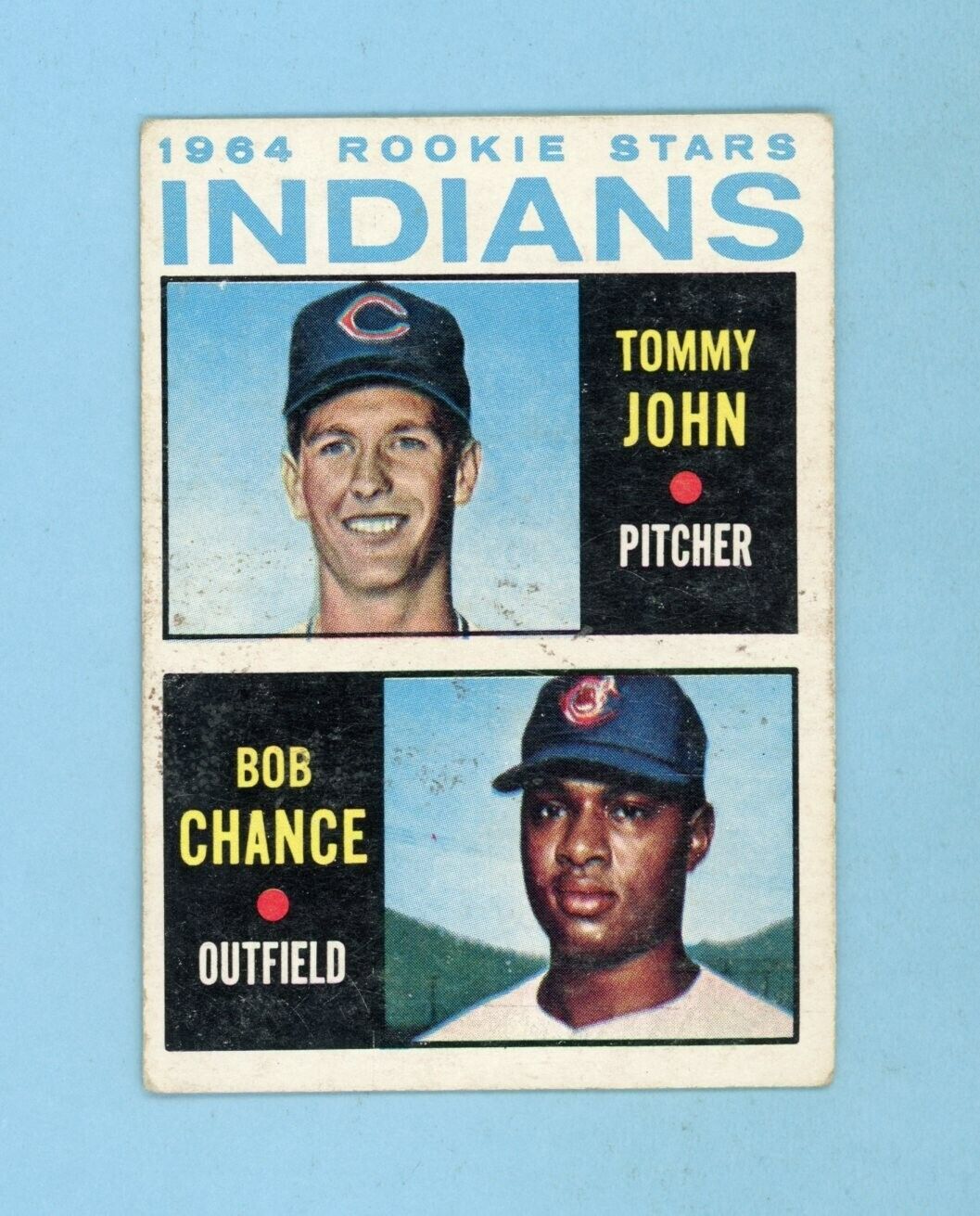 1964 Topps #146 Tommy John Cleveland Indians Rookie Baseball Card VG+