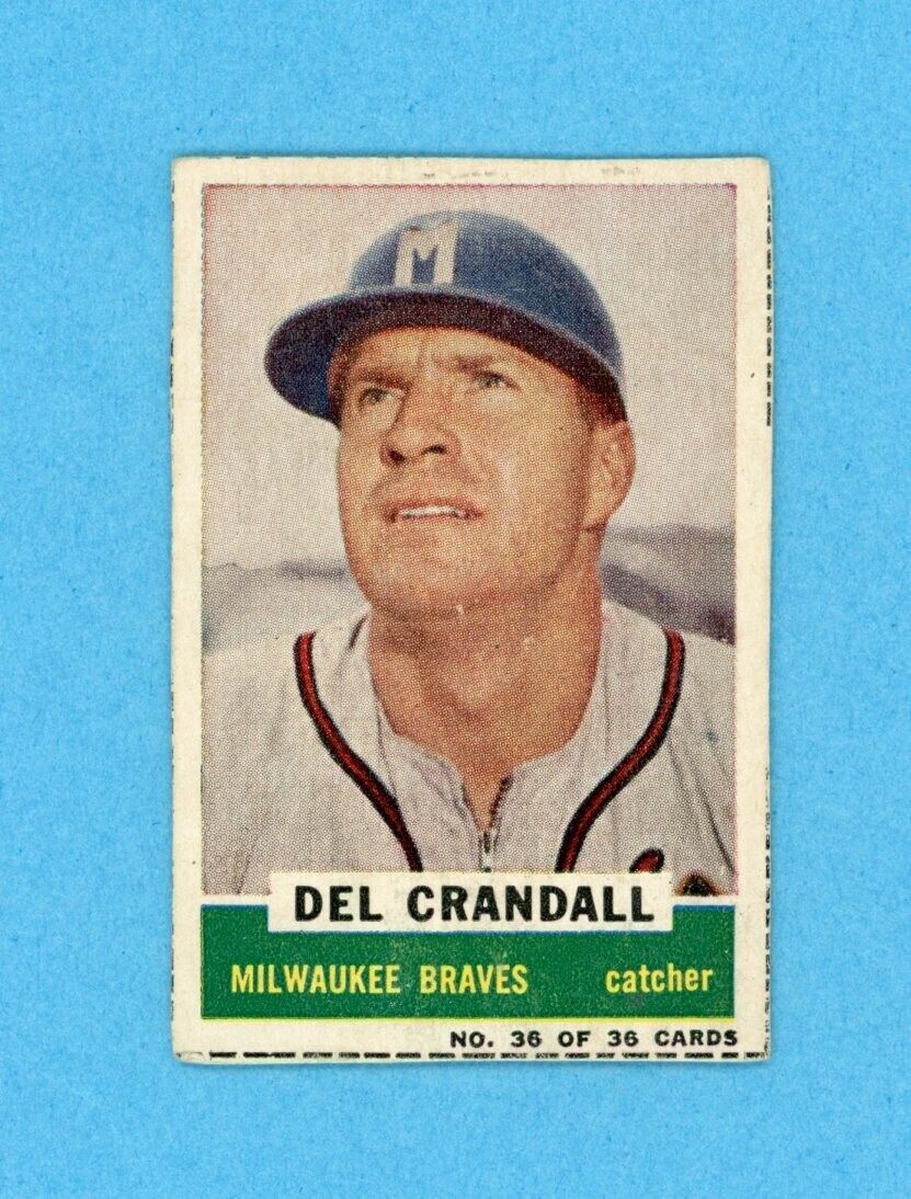 1960 Bazooka #36 Del Crandall Milwaukee Braves Baseball Card