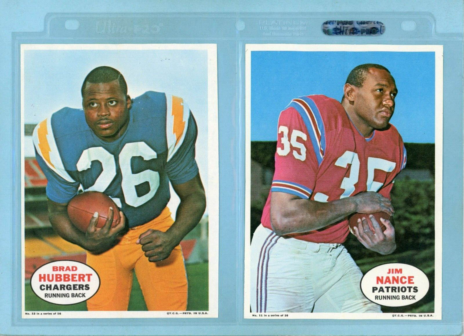 1968 Topps Complete Set of 16 Football Posters