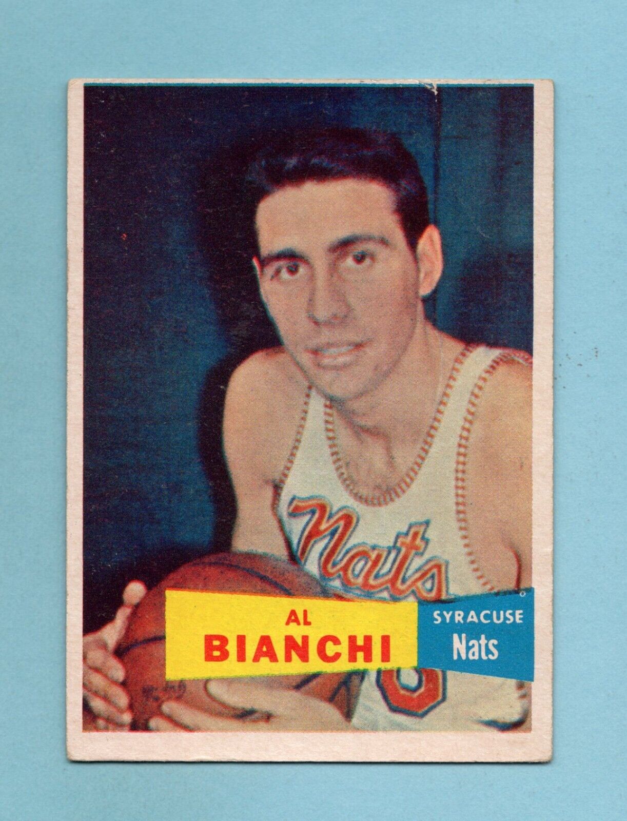 1957-58 Topps #59 Al Bianchi Syracuse Nats Rookie Basketball Card EX app cres tr