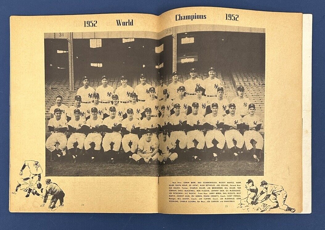 1953 New York Yankees Official Baseball Yearbook w/ Mickey Mantle - VG+