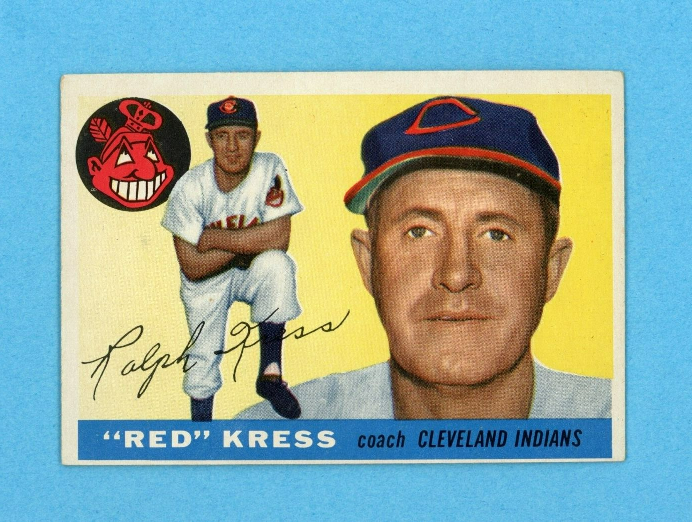 1955 Topps #151 Red Kress Cleveland Indians Baseball Card EX+ o/c