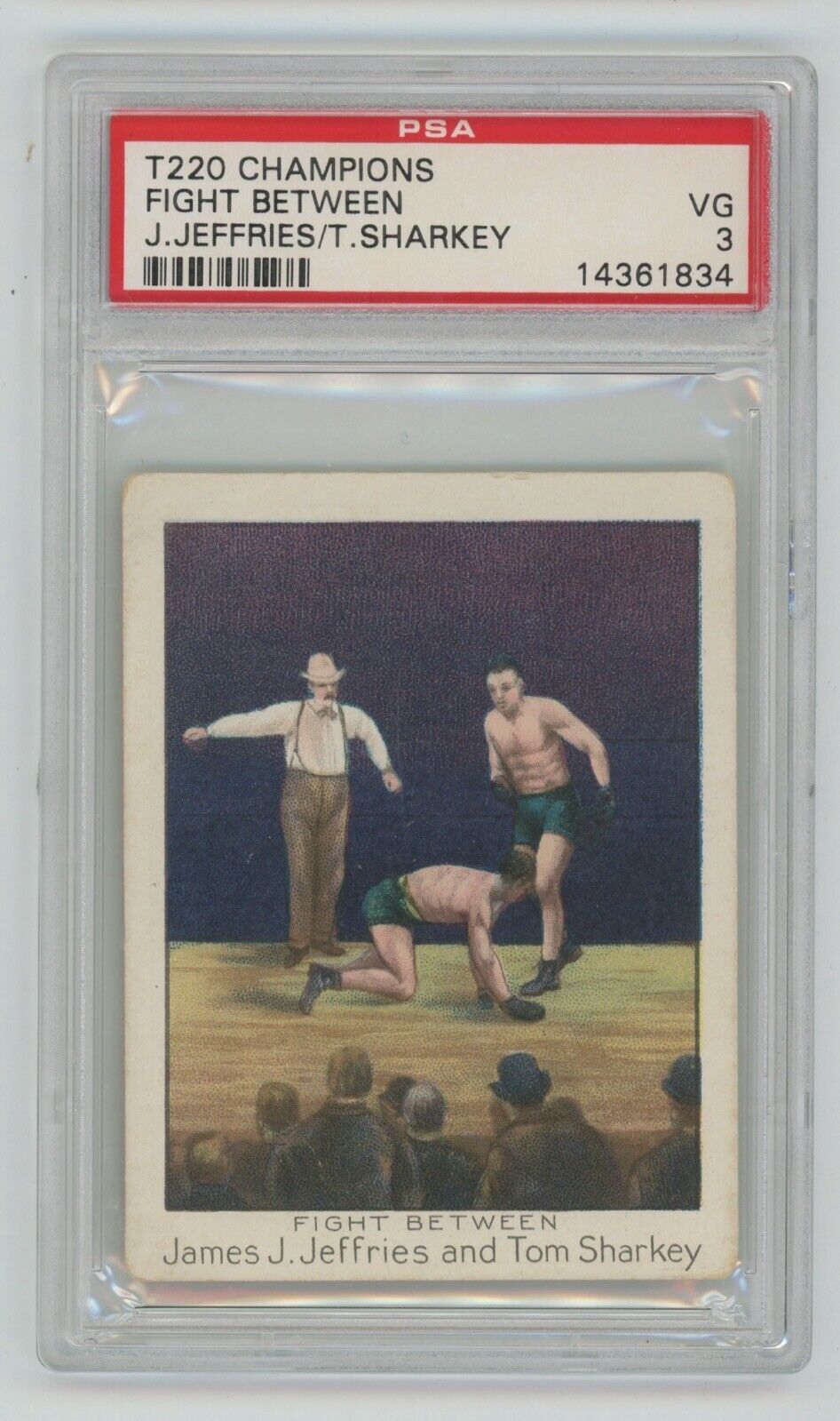 T220 Mecca Cigarettes Champions Fight Between J. Jeffries/T. Sharkey • PSA 3 VG