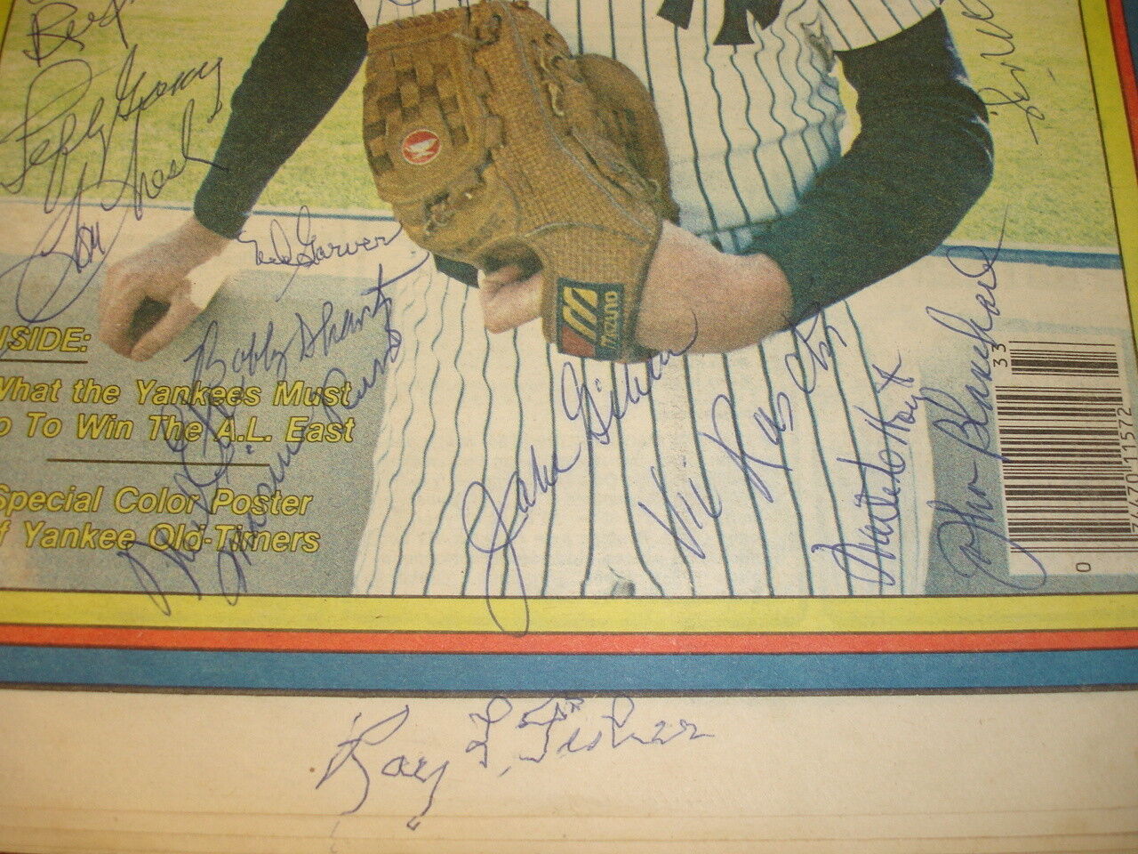 August 16, 1982 Yankees Magazine Newspaper Signed by 24 Yankees HOFers & Stars