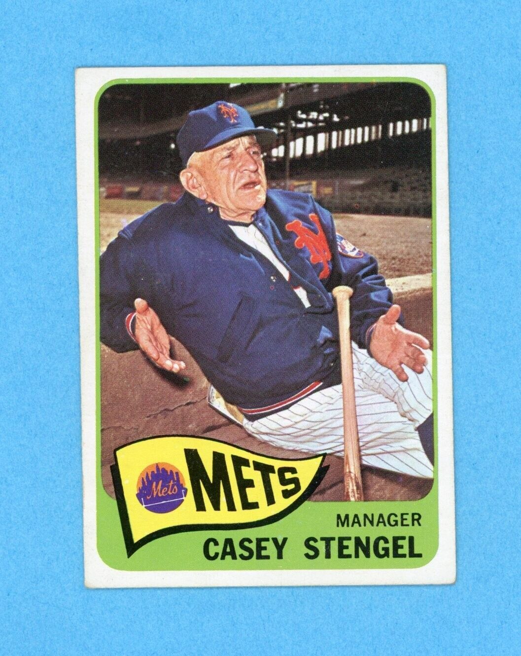 1965 Topps #187 Casey Stengel New York Mets Baseball Card EX-EX+