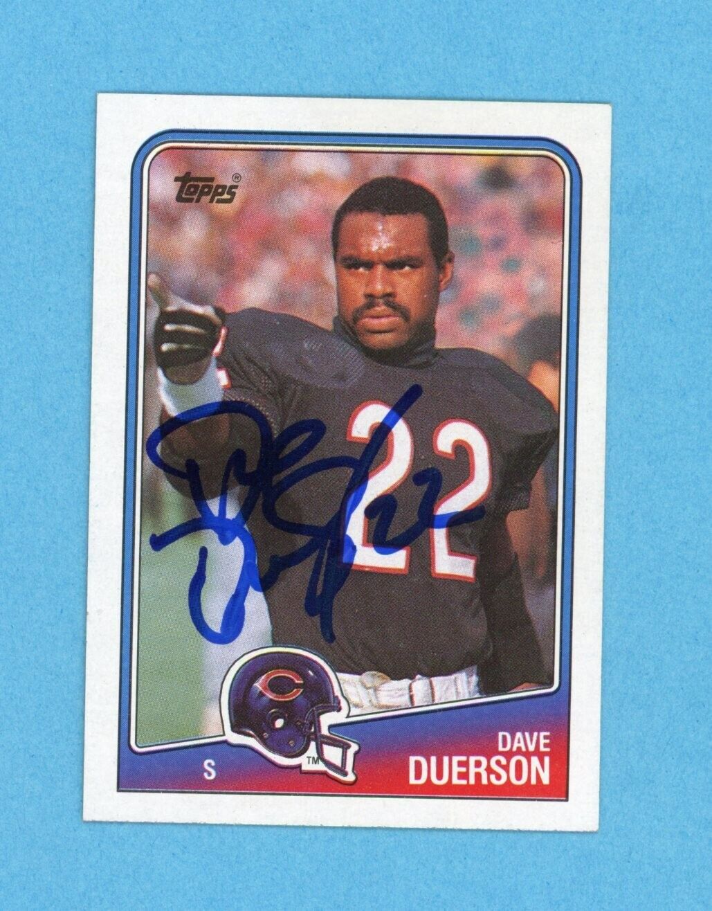 Dave Duerson Chicago Bears 1988 Topps #84 Autographed Football Card