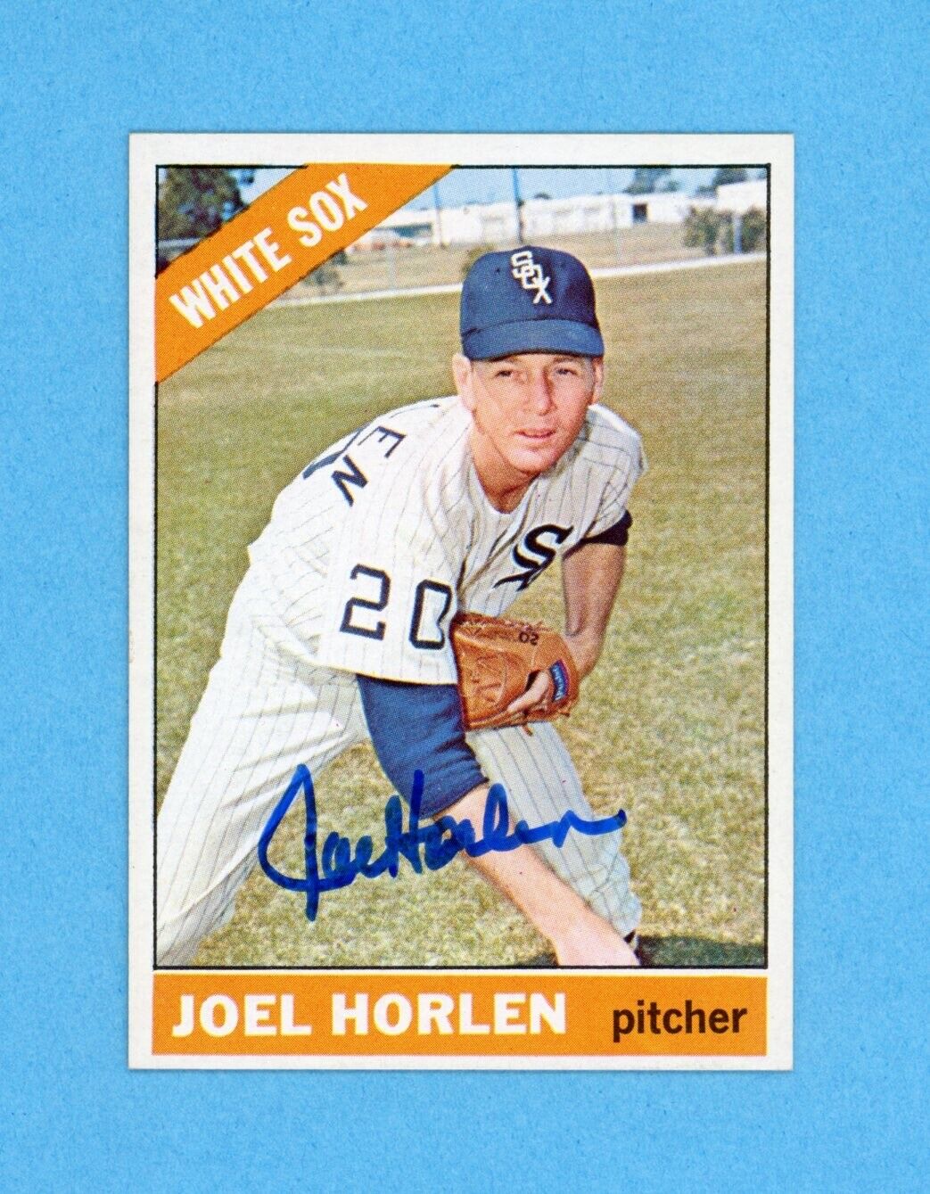 Joel Horlen Signed 1966 Topps High# Card #560 Auto with B&E Hologram