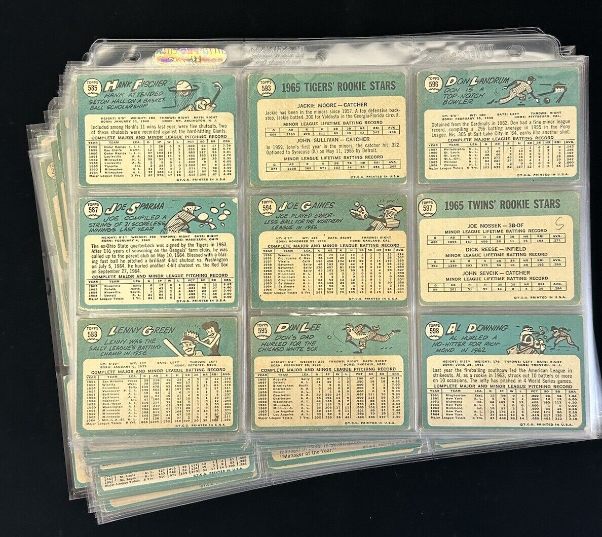 Lot of 162 Different 1965 Topps Baseball Cards w/ HOFers & High #’s - Low Grade