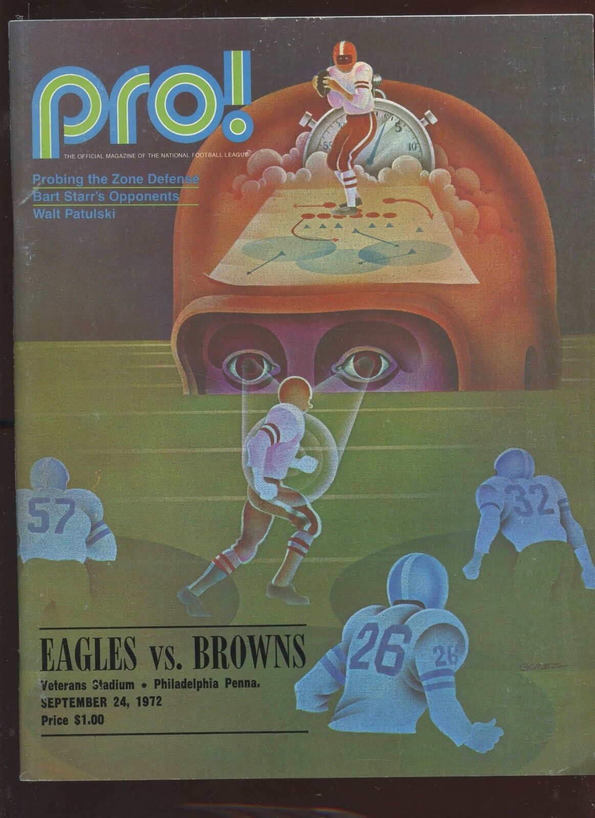 September 24 1972 NFL Program Cleveland Browns at Philadelphia  Eagles EXMT