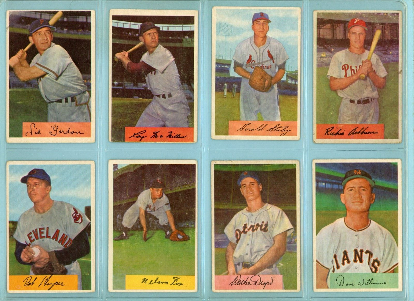 1954 Bowman Starter Set Lot of 62 Different Baseball Cards VG