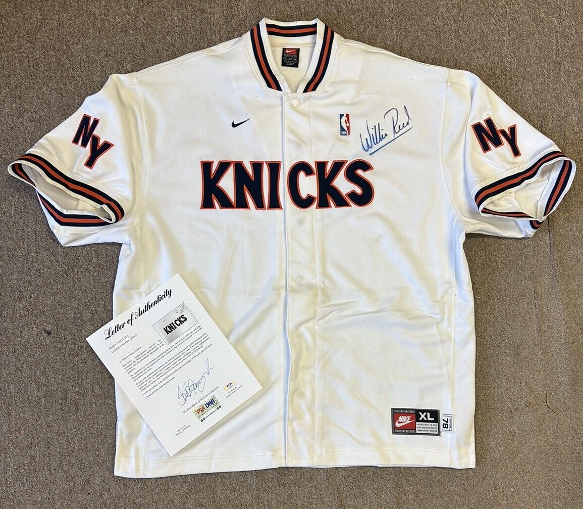 Willis Reed New York Knicks HOFer SIGNED NBA Basketball Warmup Jacket PSA DNA