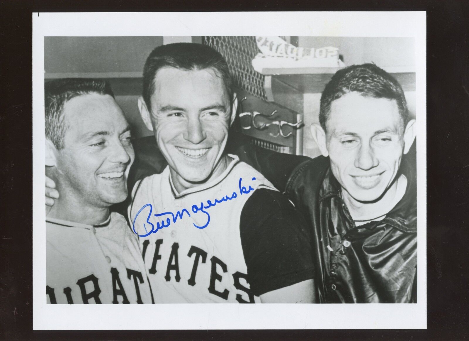 Bill Mazeroski Pirates Celebration B & W 8 X 10 Photo Autographed Hologram