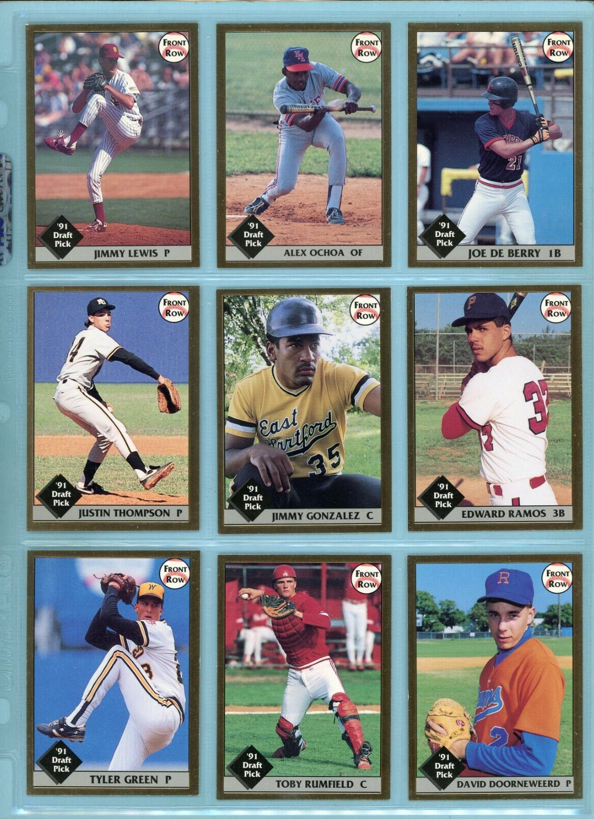 1991 Front Row Draft Picks Complete Set of 50 Baseball Cards NM Gold Variation