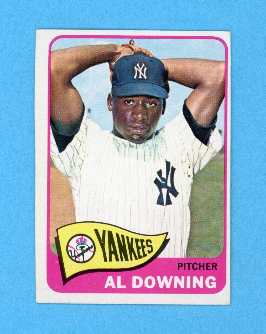 1965 Topps #598 Al Downing New York Yankees Short Print Baseball Card EX o/c