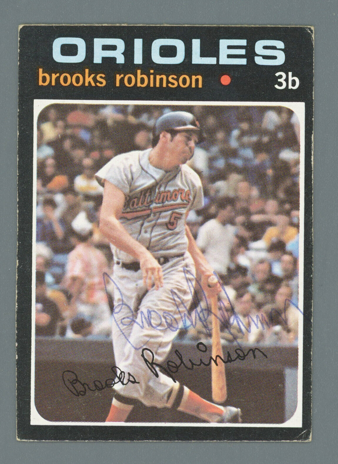 Brooks Robinson Signed 1971 Topps Card #300 Auto with B&E Hologram