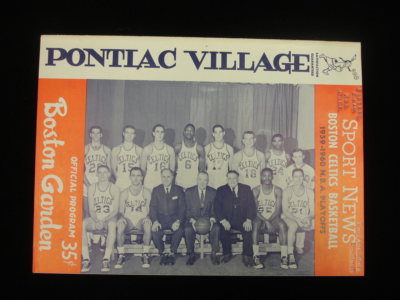 March 19, 1960 Playoffs Game #3 Philadelphia Warriors @ Boston Celtics Program