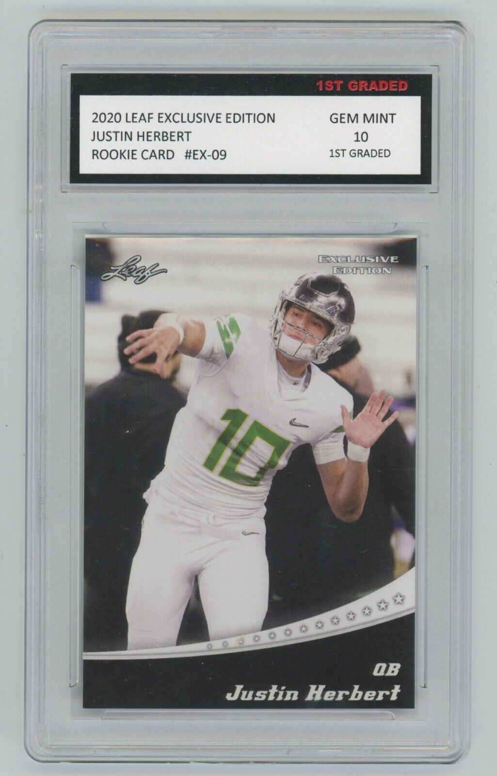 2020 Leaf Exclusive Justin Herbert Rookie Card #EX-09 • 1st Graded 10 Gem Mint