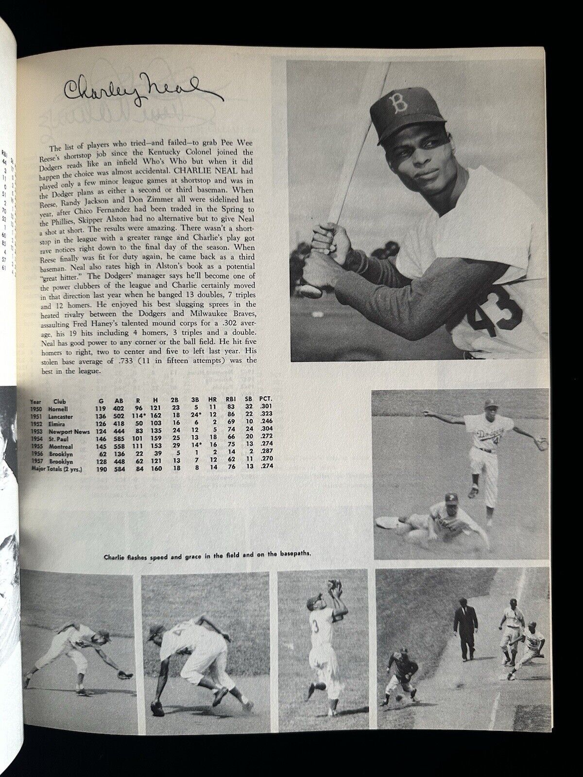 1958 Los Angeles Dodgers 1st Year Official Baseball Yearbook EX-MT