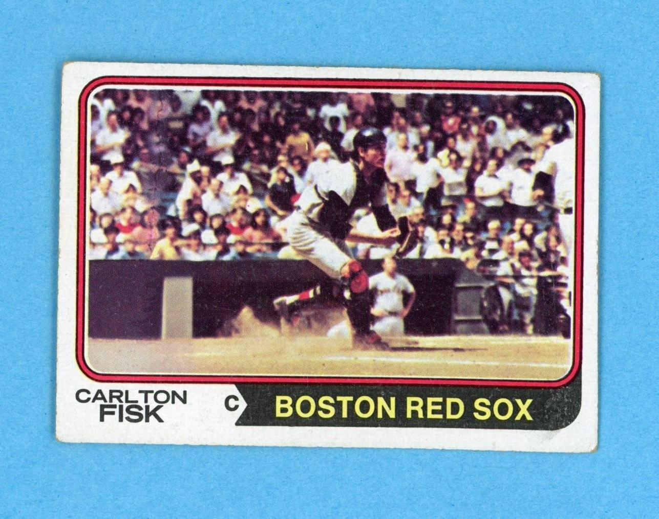 1974 Topps #105 Carlton Fisk Boston Red Sox Baseball Card Vg/Ex