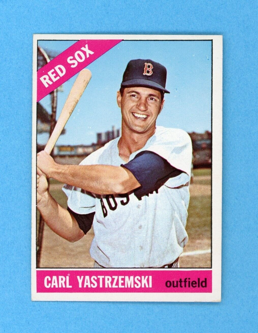 1966 Topps #70 Carl Yastrzemski Boston Red Sox Baseball Card EX+ - Ex/Mt o/c