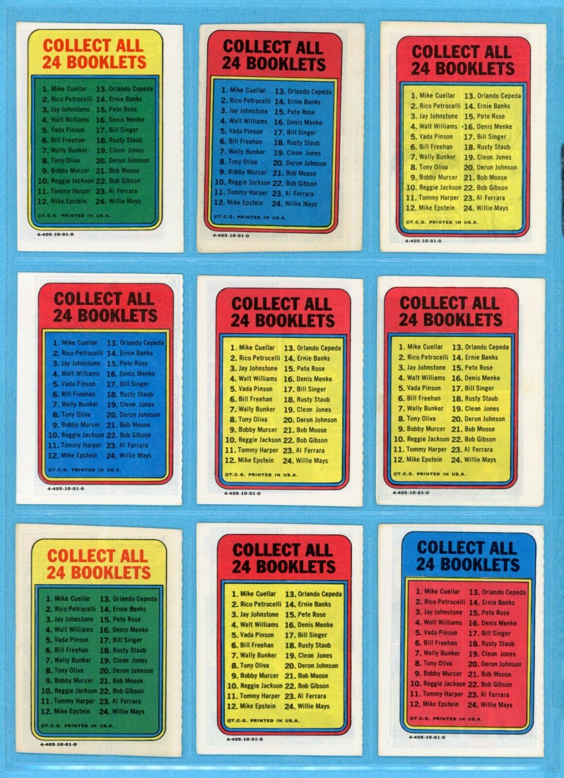 1970 Topps Story Booklets Complete Set of 24 Baseball Card Insert