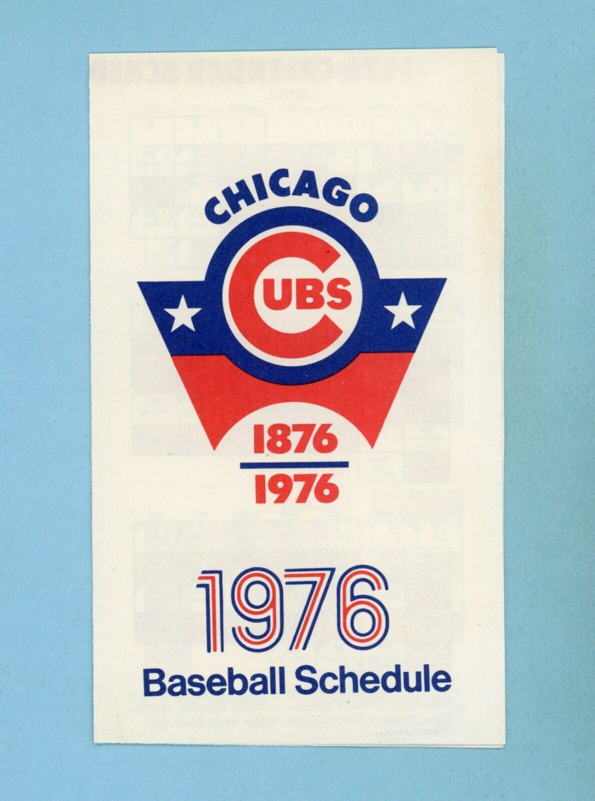 1976 Chicago Cubs Pocket Schedule