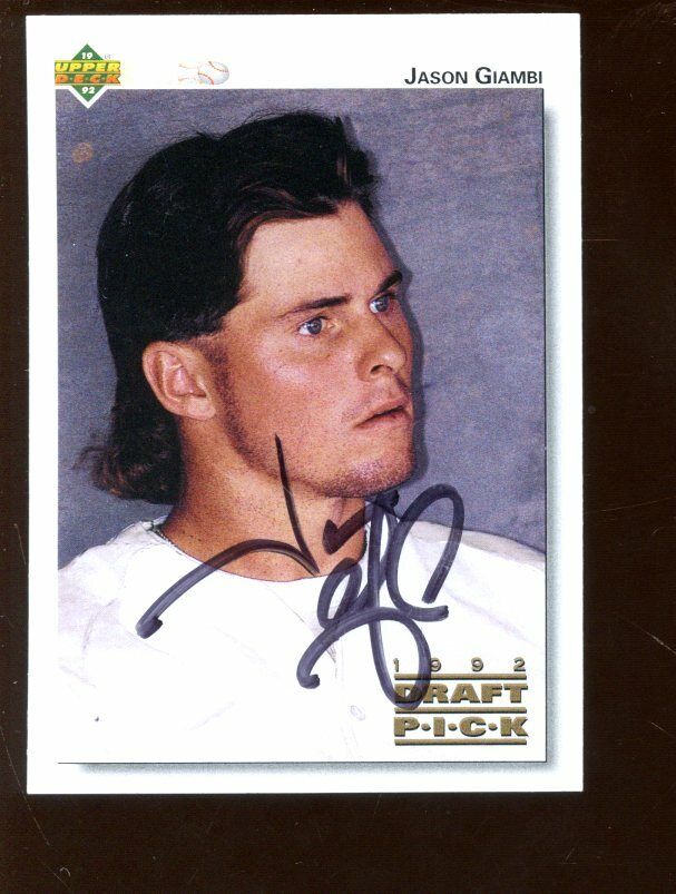 1992 Upper Deck Baseball Card #20 Jason Giambi Rookie Autographed NRMT 