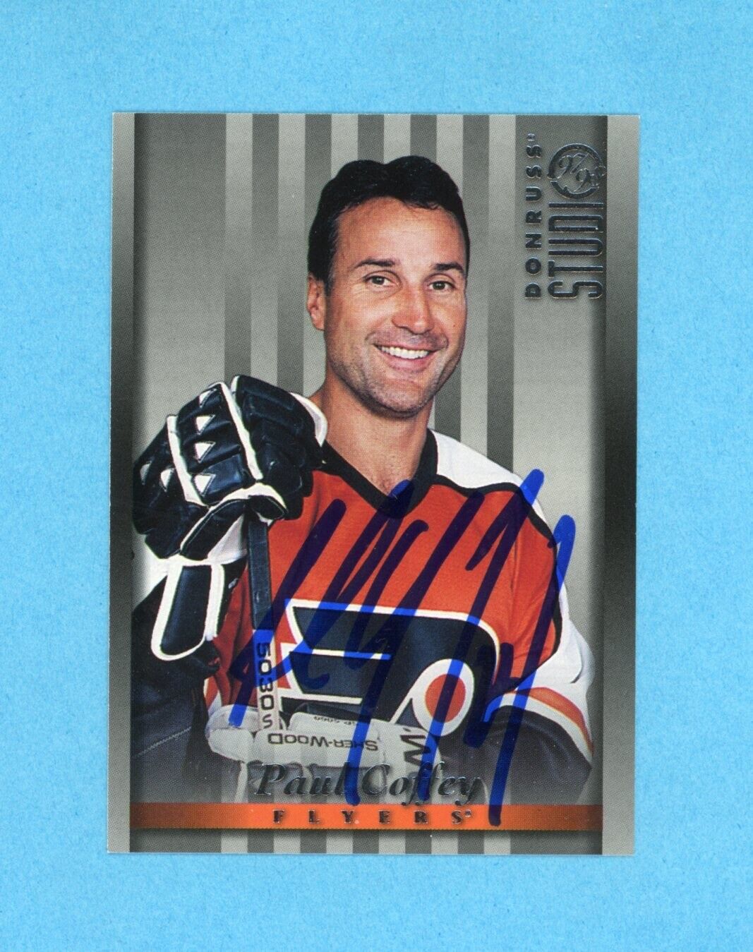 Paul Coffey Signed 1997 Donruss Studio Card #85 • Auto w B&E Hologram