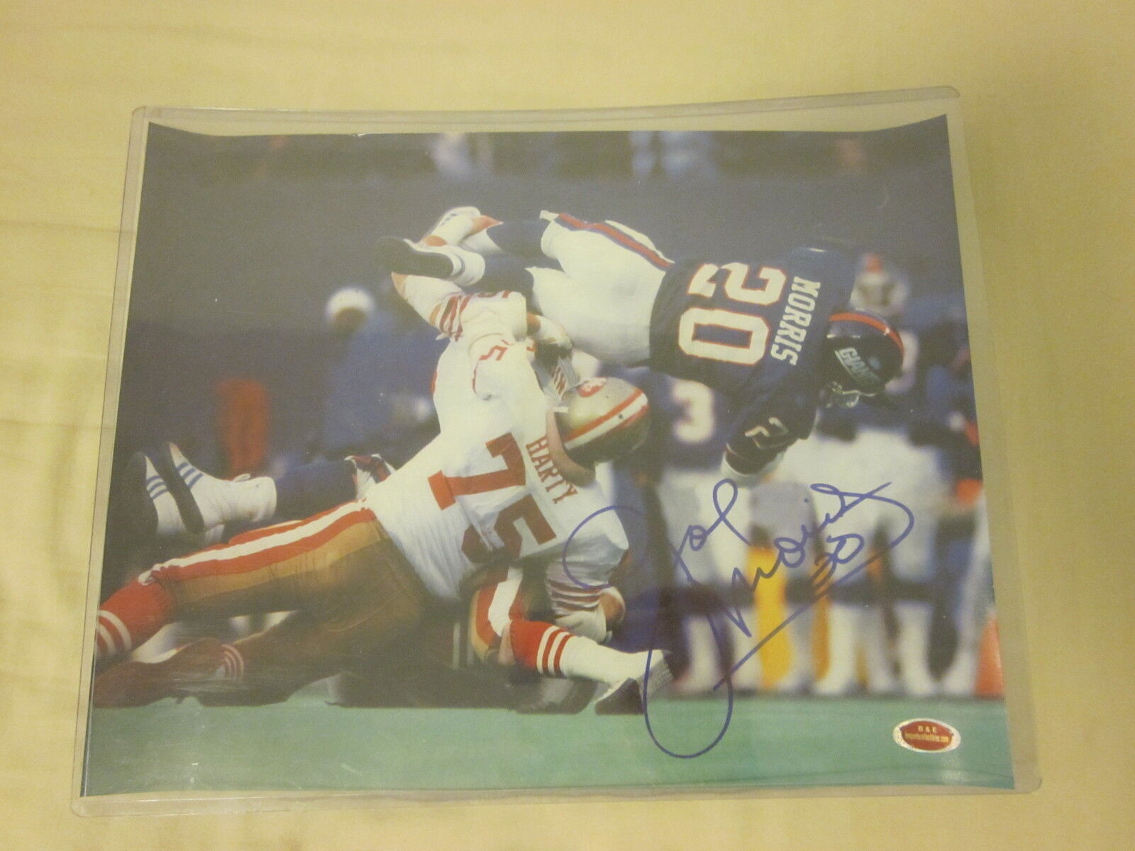 Joe Morris New York Giants NFL Autographed Photo B & E Hologram