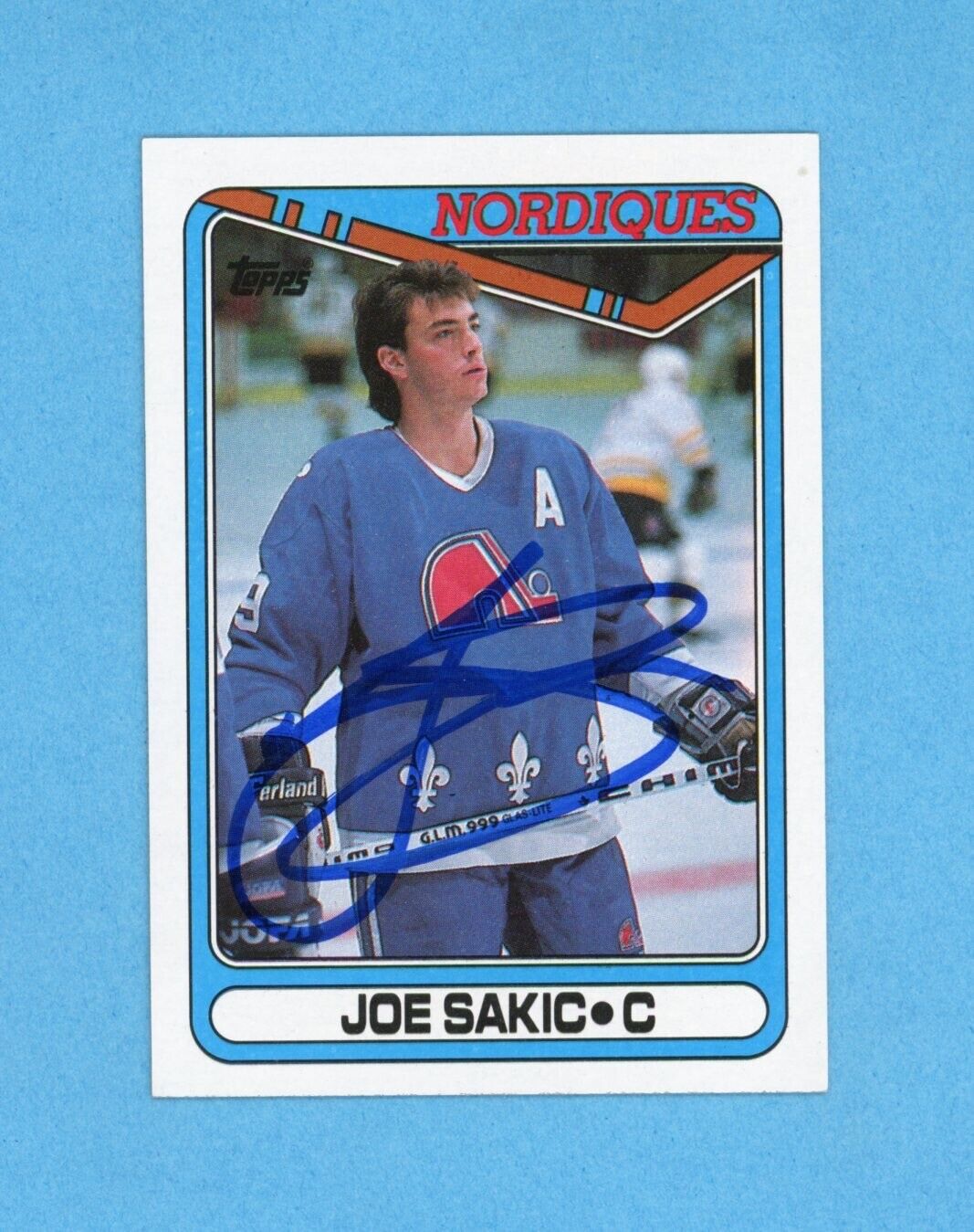 Joe Sakic Signed 1990 Topps Card #384 • Auto w B&E Hologram