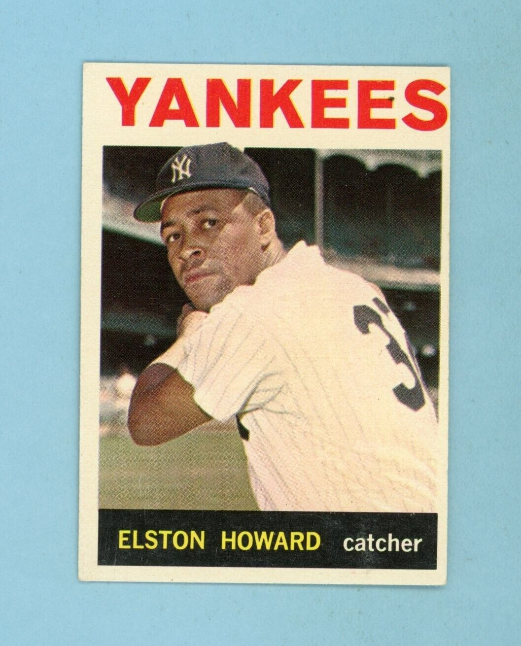 1964 Topps #100 Elston Howard New York Yankees Baseball Card Ex+-Ex/Mt o/c ts