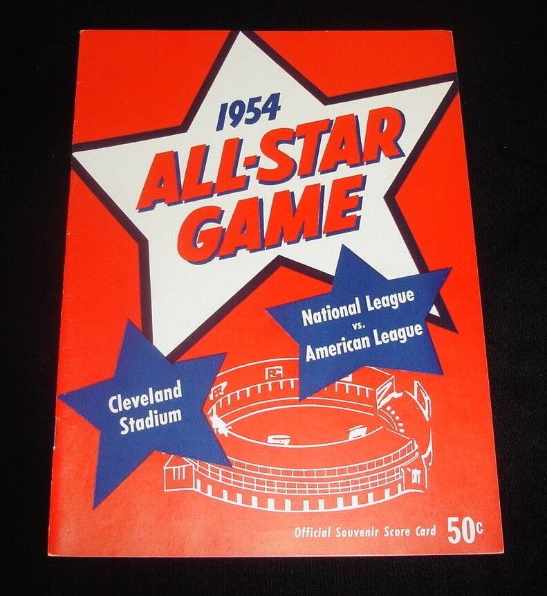 1954 Baseball All-Star Program @ Cleveland-Unscored-Spectacular NM Condition!