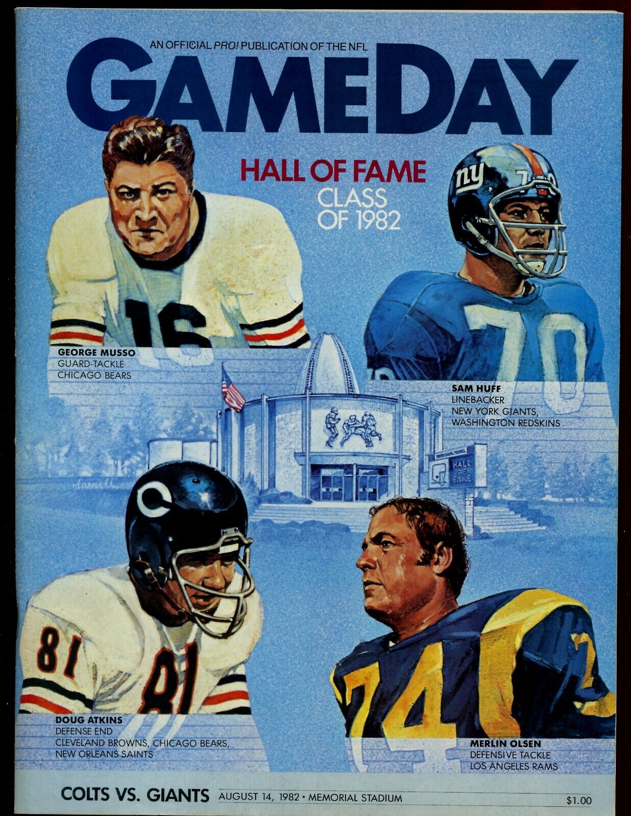 August 14 1982 NFL Football Program New York GIants at Baltimore Colts NRMT