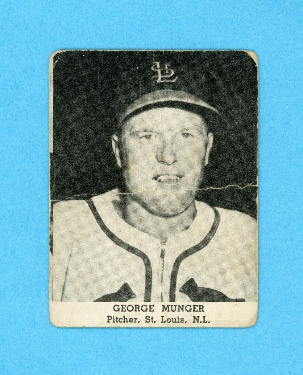 1947 Tip Top Bread George Munger St. Louis Cardinals Baseball Card Low Grade