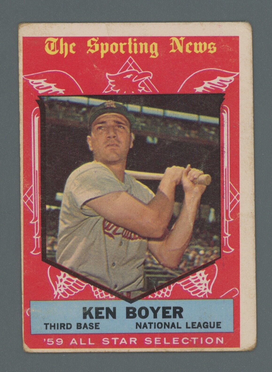 1959 Topps #557 Ken Boyer All-Star St. Louis Cardinals Baseball Card Low Grade